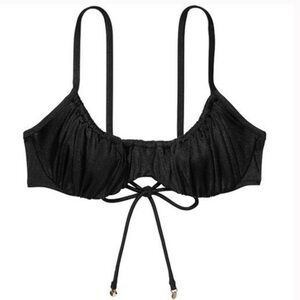 VS Swim NWT Wicked Ruched Push Up Bikini Top Adjustable in Black